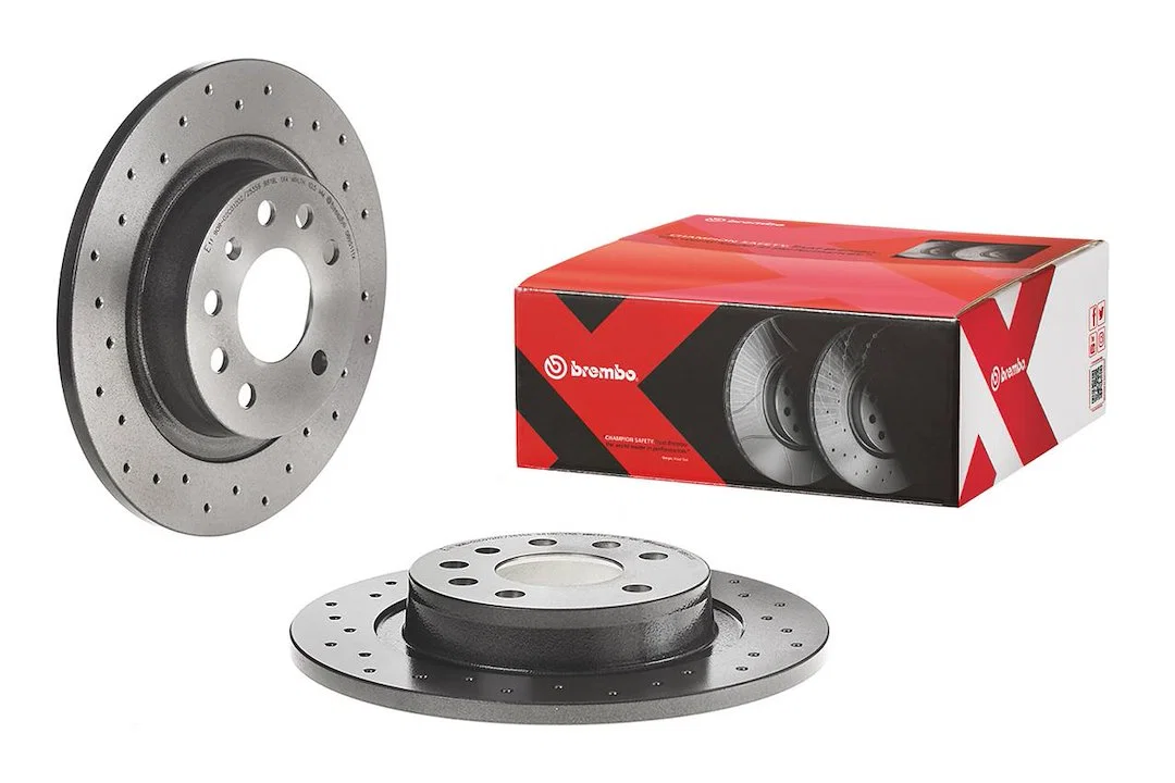 0895111XC02 – BREMBO Brake Rotor, Solid Cross Drilled One Piece Design Wheel Bolt Pattern 5 x 110 Millimeter 278 Mill...